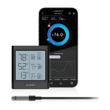 AC Infinity Cloudcom B1, Smart Thermo-Hygrometer With Data App, 12 Ft. Sensor Probe