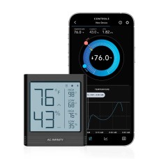 AC Infinity Cloudcom B2, Smart Thermo-Hygrometer With Data App, Integrated Sensor Probe