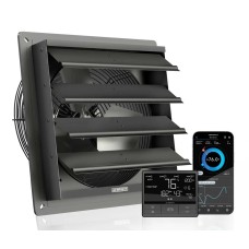 Airlift T12, Shutter Exhaust Ventilation Fan 12", Temperature Humidity Controller