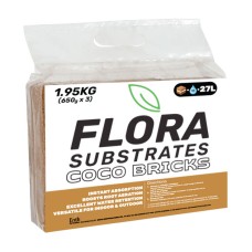 Flora Substrates - COCO BRICKS 650g / 9L - pack of 3 (27L)