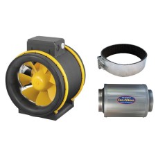 8" 200mm Max-Fan PS AC with 200mm Silencer and Fast Clamps