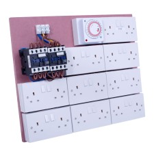 16 Way + 2 MDF Lighting Timer Boards (with Fan Sockets)