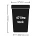 47 Litre Tank Inc. Lid & Top Hat Grommet - Black