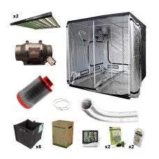 200 x 200 x 200cm 2x1000W Dimlux Organic Grow Tent Kit