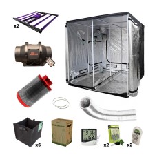 200 x 200 x 200cm 2x600W Lumatek Organic Grow Tent Kit 